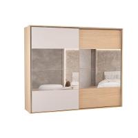 Guarda Roupa Casal 2 Portas De Correr (2 C/ Espelho) E 4 Gavetas Ph 1806 Carvalho Nature/off White - Herval