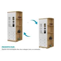 Guarda Roupa Bebê C/ 2 Portas Cristal E 3 Gavetas Tedy Branco - Peroba - 3