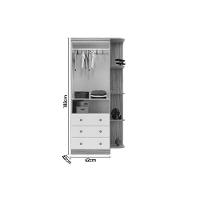 Guarda Roupa Bebê C/ 2 Portas Cristal E 3 Gavetas Tedy Branco - Peroba