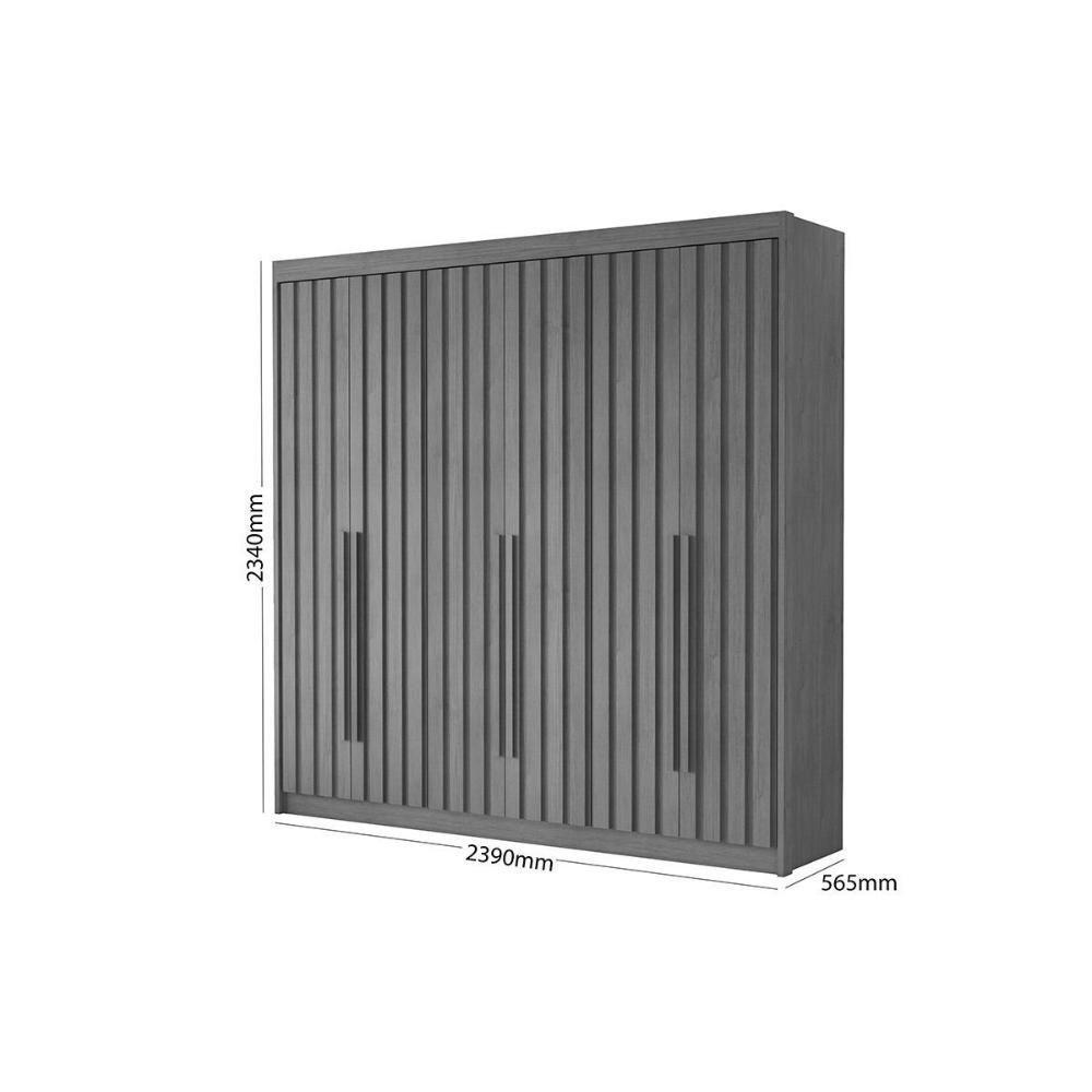 Guarda Roupa 6 Portas Ripadas E 6 Gavetas Portugal Cinamomo - Conquista - 4