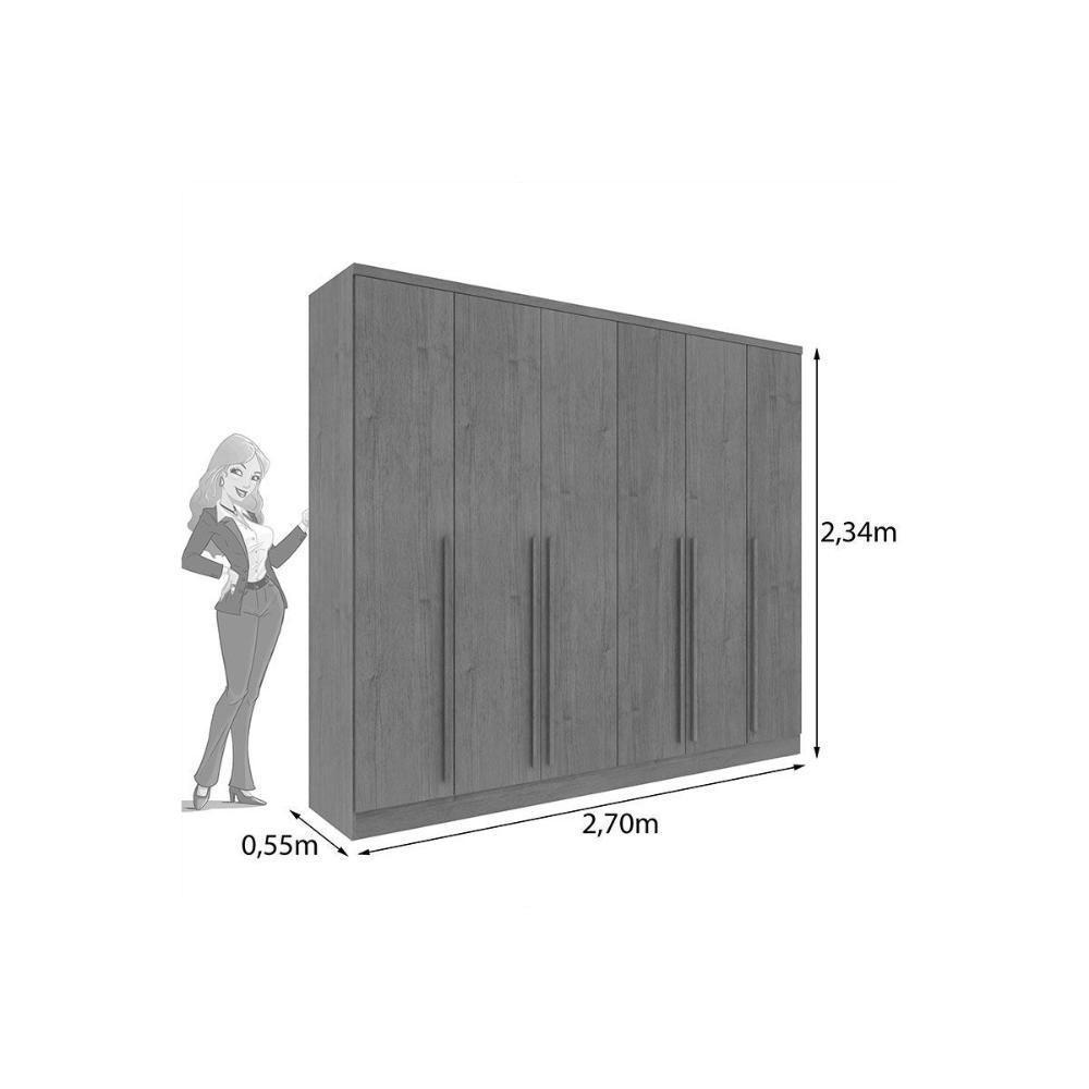 Guarda Roupa 6 Portas 6 Portas E 8 Gavetas Sevilla Neve - Tcil Móveis - 2
