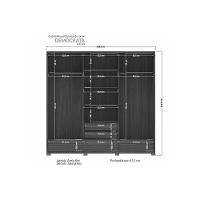 Guarda Roupa Casal 3 Portas De Correr E 5 Gavetas C/ Pés Democrata Jatoba Ou Jatoba Areia - Flex - Santos Andirá