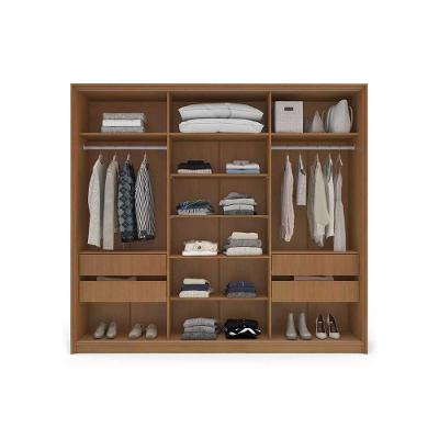 Guarda Roupa Casal Porto 3 Portas de Correr 4 Gavetas Branco Politorno