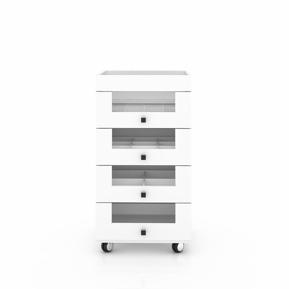 Penteadeira/CarrinhoMaquiagem Com 4 Gavetas Cr35022 Branca - 3