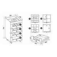 Penteadeira/CarrinhoMaquiagem Com 4 Gavetas Cr35022 Branca - 5