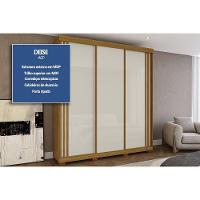 Guarda Roupa Casal 3 Portas De Correr E 4 Gavetas Deise Flex Cinamomo/cinamomo Ou Off White - Acp - 3