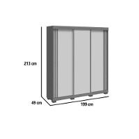 Guarda Roupa Casal 3 Portas De Correr E 4 Gavetas Deise Flex Cinamomo/cinamomo Ou Off White - Acp