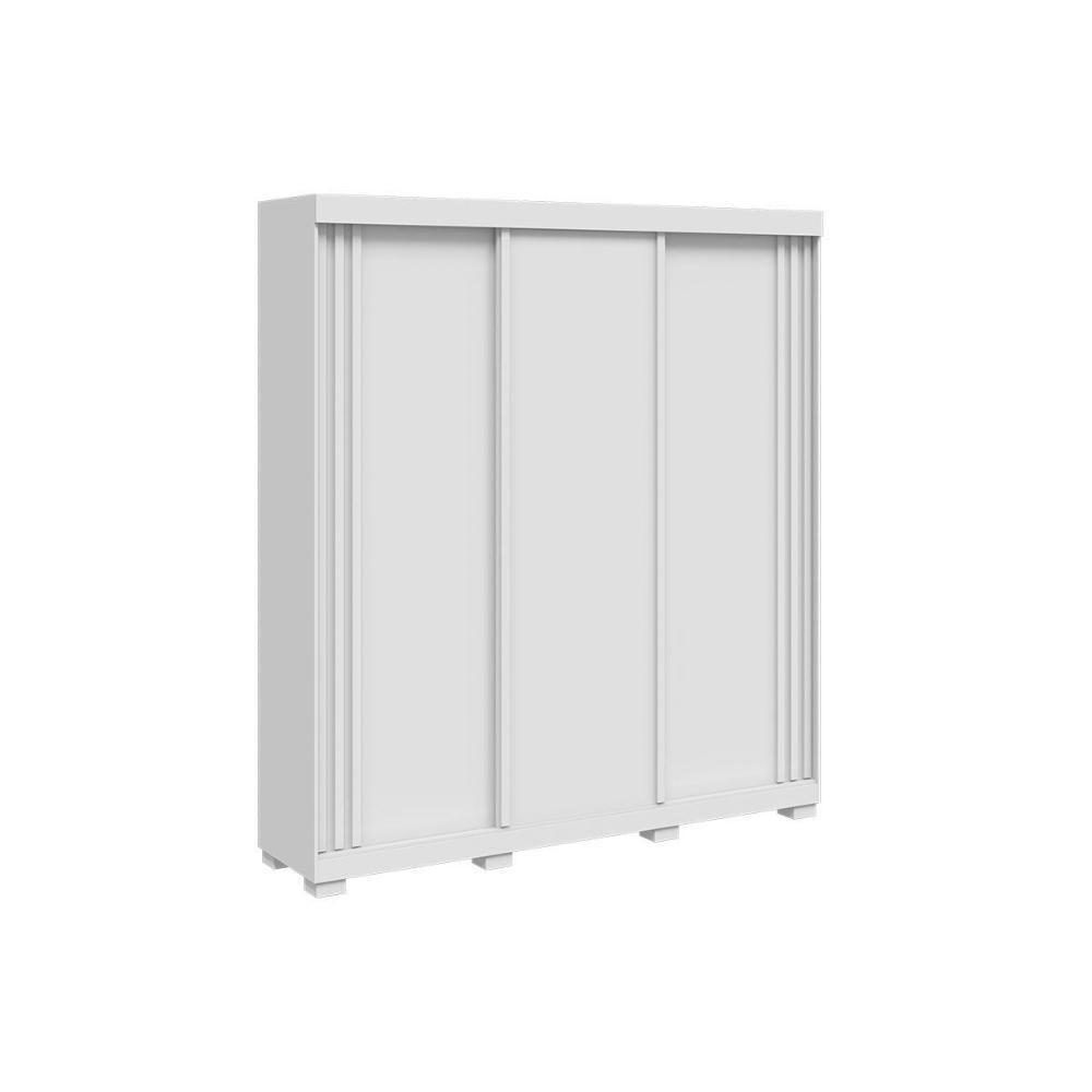 Guarda Roupa Casal 3 Portas De Correr E 4 Gavetas Deise Branco - Acp - 5