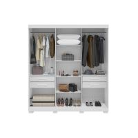 Guarda Roupa Casal 3 Portas De Correr E 4 Gavetas Deise Branco - Acp