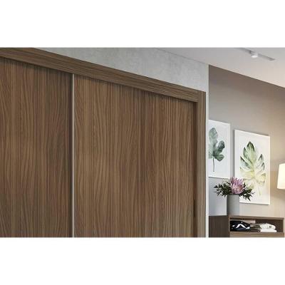 Guarda Roupa Casal PH 1681 Nogueira 3 Portas de Correr 2 Gavetas MDP Herval