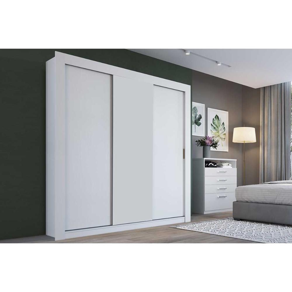 Guarda Roupa Casal 3 Portas De Correr E 2 Gavetas Ph 1681 Branco - Herval - 1