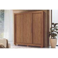 Guarda Roupa Casal 3 Portas De Correr E 2 Gavetas C/ Pés Maringá Jatobá - Santos Andirá - 1