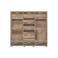 Guarda Roupa Casal 3 Portas De Correr (1 C/ Espelho) E 5 Gavetas C/ Pés Milan Wood/terracota - Santos Andirá - 5