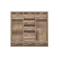 Guarda Roupa Casal 3 Portas De Correr (1 C/ Espelho) E 5 Gavetas Milan Wood/terracota - Santos Andirá - 5