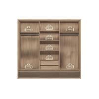 Guarda Roupa Casal 3 Portas De Correr (1 C/ Espelho) E 5 Gavetas Milan Wood/terracota - Santos Andirá - 8