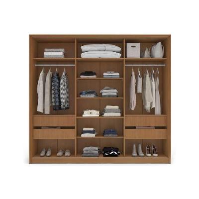 Guarda Roupa Casal 3 Portas De Correr (1 C/ Espelho) E 4 Gavetas Valência Freijo/creme - Politorno