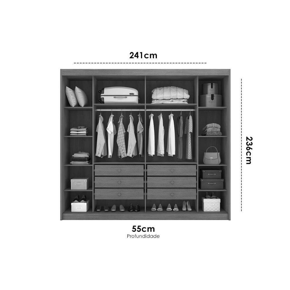 Guarda Roupa Casal 2 Portas E 6 Gavetas Belmonte/brusque Cumaru/fendi 25 - Novo Horizonte - 2