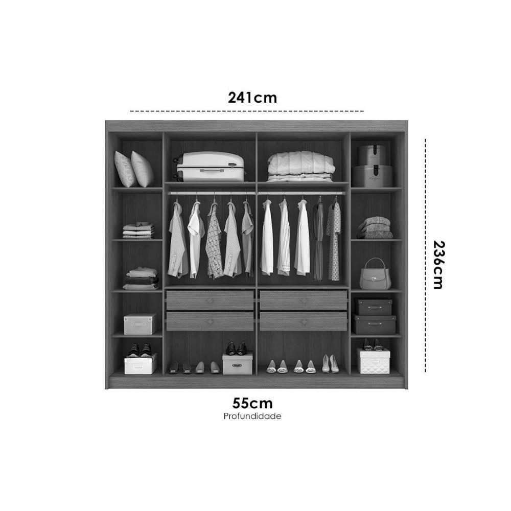 Guarda Roupa Casal 2 Portas E 4 Gavetas Belmonte/brusque Cumaru/fendi 25 - Novo Horizonte - 2