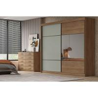 Guarda Roupa Casal 2 Portas E 4 Gavetas Belmonte/brusque Cumaru/fendi 25 - Novo Horizonte - 1