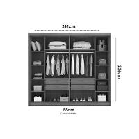 Guarda Roupa Casal 2 Portas E 4 Gavetas Belmonte/brusque Cumaru/fendi 25 - Novo Horizonte - 2