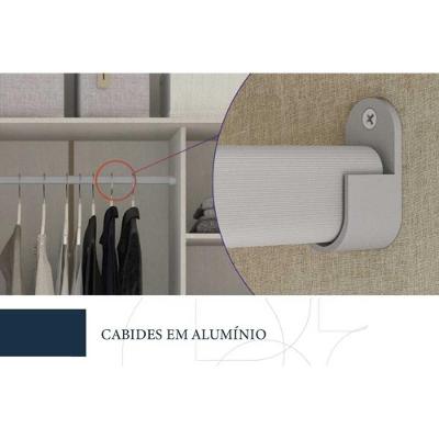 Guarda Roupa Casal Coimbra Flex 2 Portas de Correr 6 Gavetas Freijo-Off White Politorno