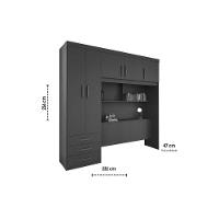 Guarda Roupa Casal 5 Portas E 3 Gavetas C/ Cama Ph 1801 Branco - Herval - 3