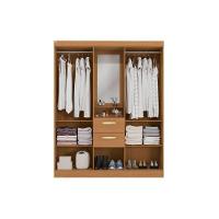 Guarda Roupa Casal 5 Portas E 2 Gavetas C/ 1 Espelho R591 Canela/off White - Kappesberg - 3