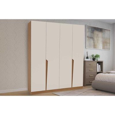 Guarda Roupa Casal 4 Portas E 4 Gavetas Porto Freijo/creme - Politorno