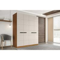 Guarda Roupa Casal 4 Portas E 4 Gavetas Lisboa Freijo/creme - Politorno - 1