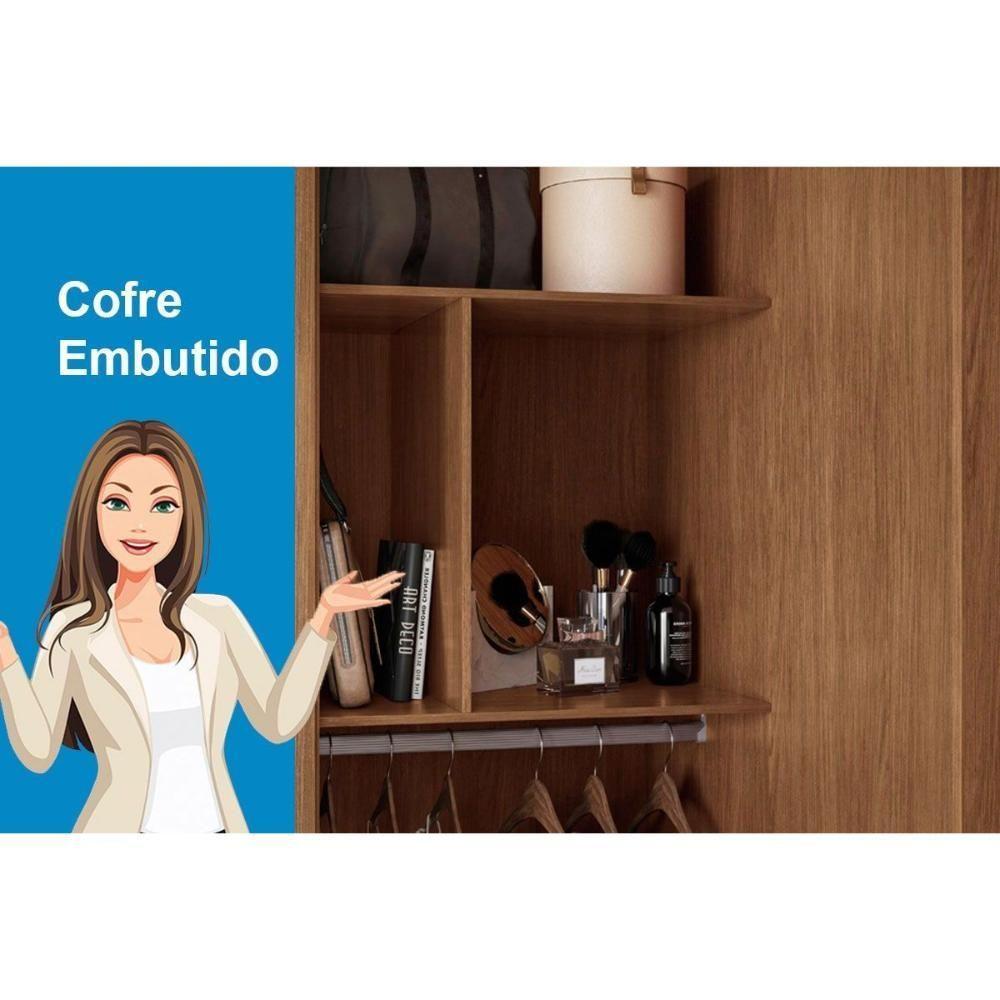 Guarda Roupa Casal 4 Portas E 4 Gavetas Aurora 4.4 Jatobá - Santos Andirá - 3