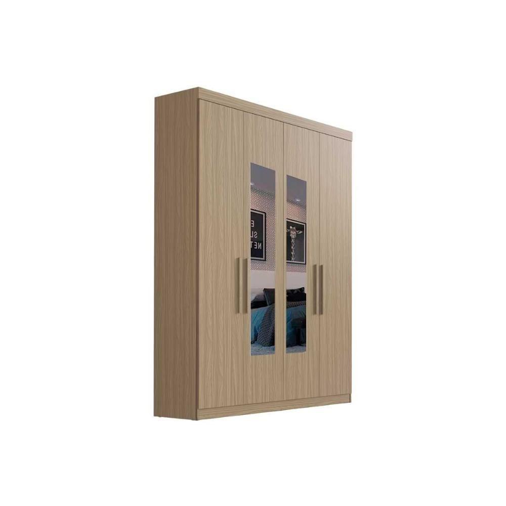 Guarda Roupa Casal 4 Portas (2 C/ Espelho) E 2 Gavetas Ph 1714 Cedro - Herval - 1