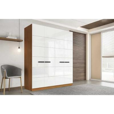 Guarda Roupa Casal 4 Portas E 4 Gavetas Lisboa Freijo/branco - Politorno