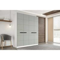 Guarda Roupa Casal 4 Portas E 4 Gavetas Lisboa Branco/verde - Politorno - 1