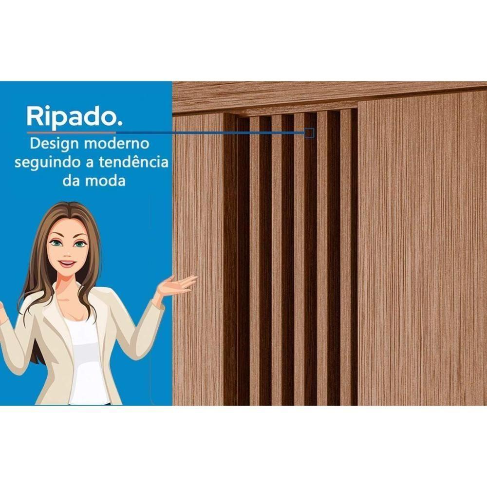 Guarda Roupa Casal 4 Portas E 4 Gavetas C/ Pés Aurora 4.4 Jatobá/grafite - Santos Andirá - 3