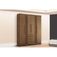 Guarda Roupa Casal 4 Portas E 4 Gavetas C/ Pés Aurora 4.4 Jatobá - Santos Andirá - 1