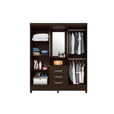 Guarda Roupa Solteiro Capelinha Persia 4 Portas de Bater 3 Gavetas Amendola-Off White