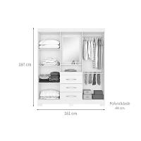 Guarda Roupa Casal 4 Portas E 3 Gavetas C/ 1 Espelho Capelinha Persia Cafe Touch - Demóbile - 3