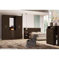 Guarda Roupa Casal 4 Portas E 3 Gavetas C/ 1 Espelho Capelinha Persia Cafe Touch - Demóbile - 5