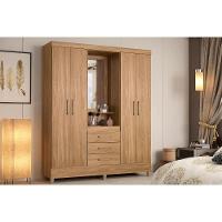 Guarda Roupa Casal 4 Portas E 3 Gavetas C/ 1 Espelho Capelinha Persia Cafe Touch - Demóbile - 7