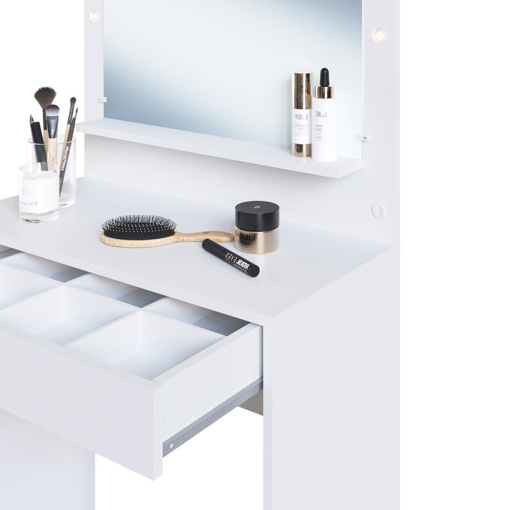 Penteadeira Com 1 Gaveta E Leds Multimóveis Cr35102 Branca - 3