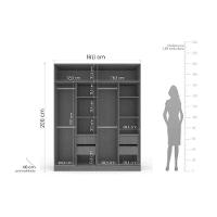 Guarda Roupa Casal 4 Portas (2 C/ Espelho) E 4 Gavetas Valência Freijo/verde - Politorno - 2
