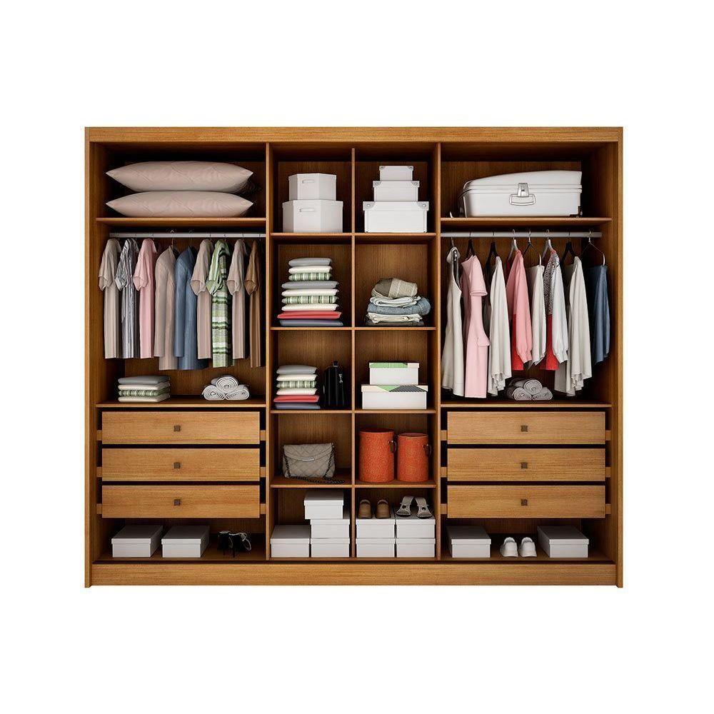 Guarda Roupa Casal 3 Portas E 6 Gavetas Diamond/londres Plus Cumaru/fendi 25 - Novo Horizonte - 3