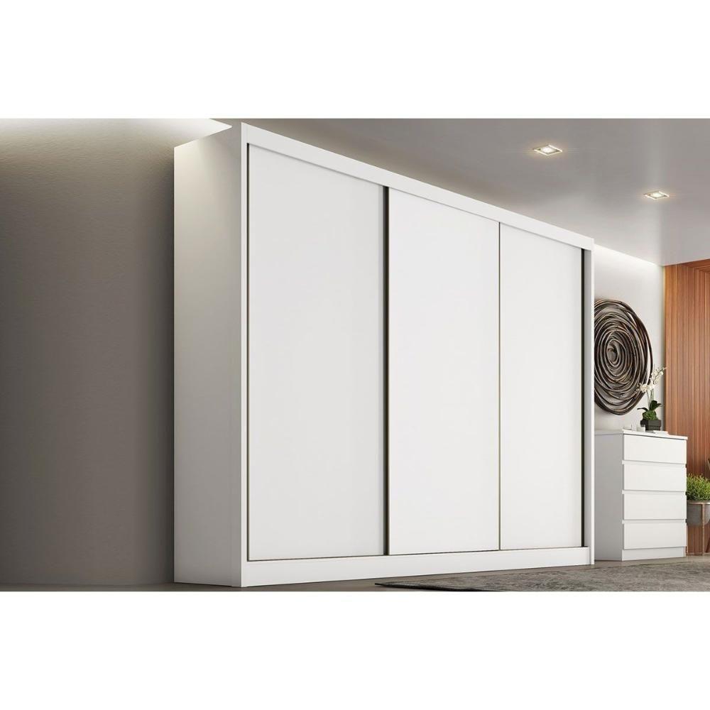 Guarda Roupa Casal 3 Portas E 6 Gavetas Diamond/londres Plus Neve - Novo Horizonte - 1