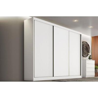 Guarda Roupa Casal Diamond-Londres Plus 3 Portas de Correr 6 Gavetas Neve