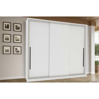 Guarda Roupa Casal 3 Portas De Correr E 4 Gavetas Valência Branco - Politorno