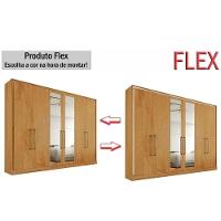 Guarda Roupa Casal 6 Portas (2 C/ Espelho) E 6 Gavetas Argos Peroba/off White - Europa