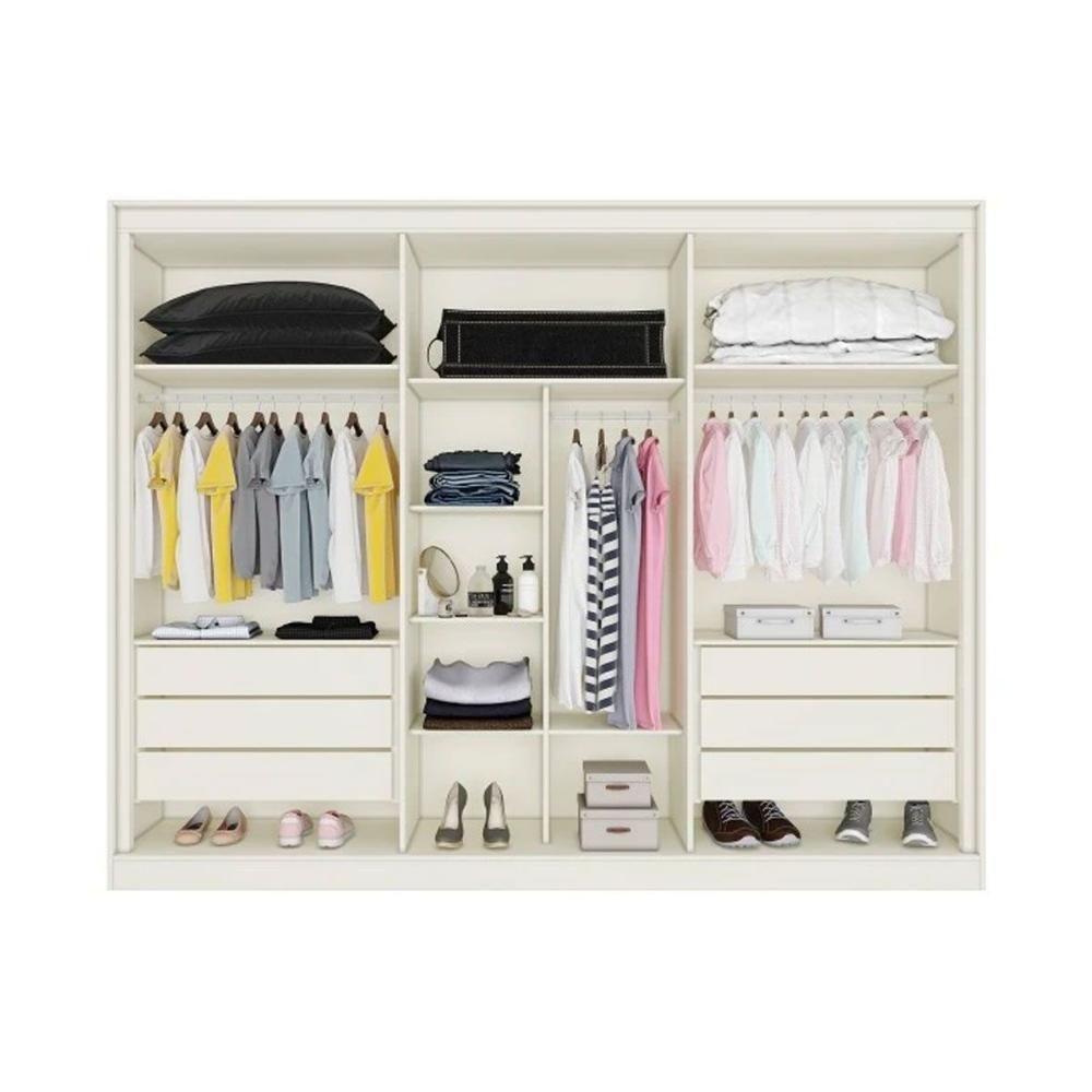 Guarda Roupa Casal 6 Portas (2 C/ Espelho) E 6 Gavetas Argos Off White/peroba - Europa - 6