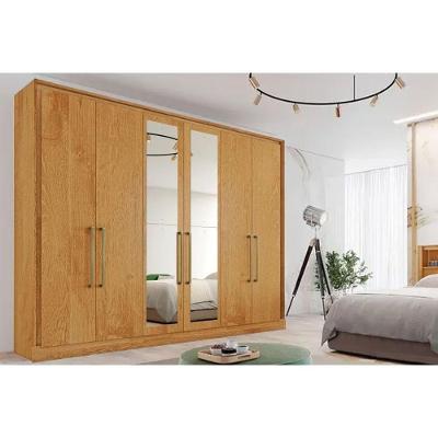 Guarda Roupa Casal Argos Peroba 6 Portas de Bater 6 Gavetas Peroba MDF Europa