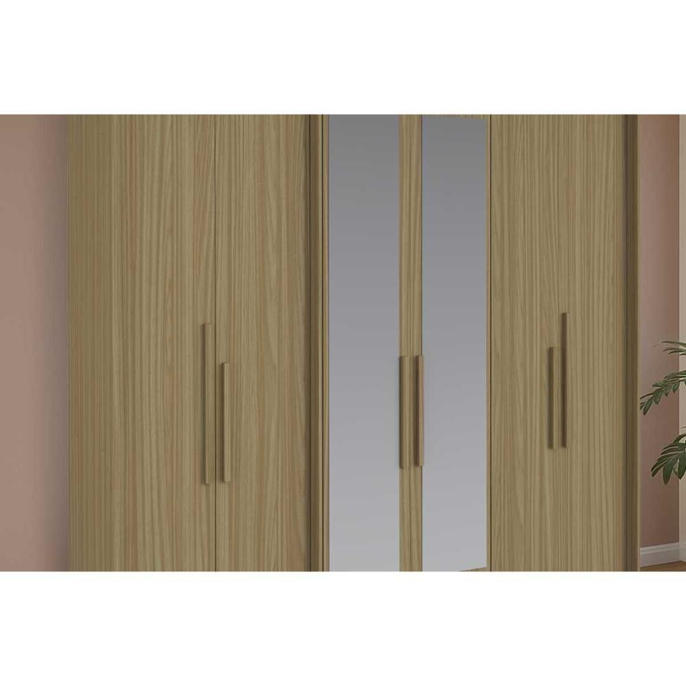 Guarda Roupa Casal 6 Portas (2 C/ Espelho) E 4 Gavetas Ph 18041 Carvalho/off White - Herval - 4