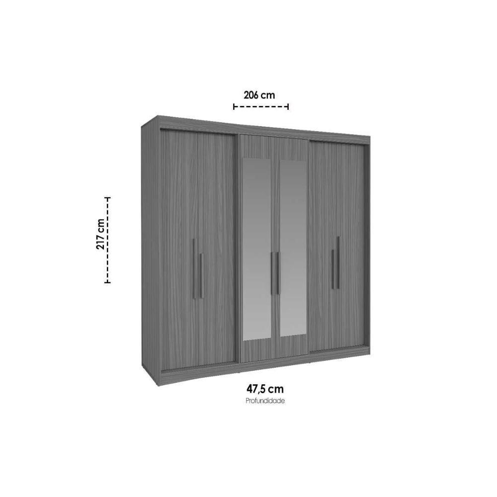 Guarda Roupa Casal 6 Portas (2 C/ Espelho) E 4 Gavetas Ph 18041 Branco - Herval - 2